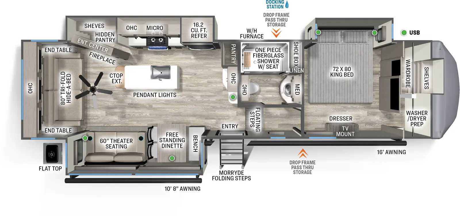 Sierra Fifth Wheels 3370RLS Floorplan